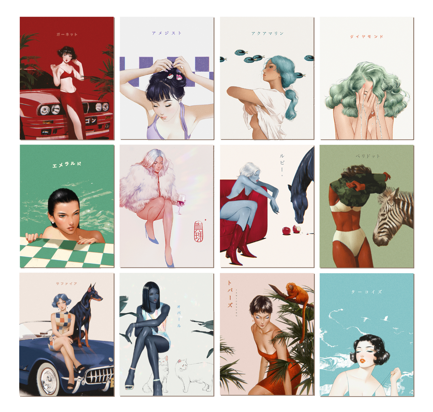 Gem Postcard Set